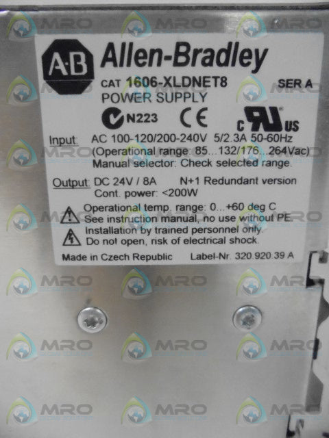 ALLEN BRADLEY 1606-XLDNET8 SER A POWER SUPPLY *NEW IN BOX*
