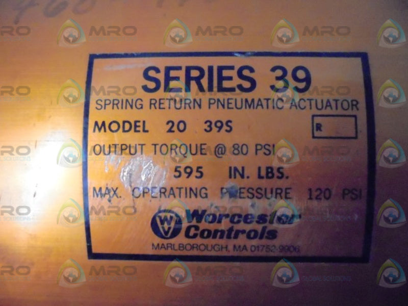 WORCESTER 20 39S SPRING RETURN PNEUMATIC ACTUATOR 1 1/2"  UNMP