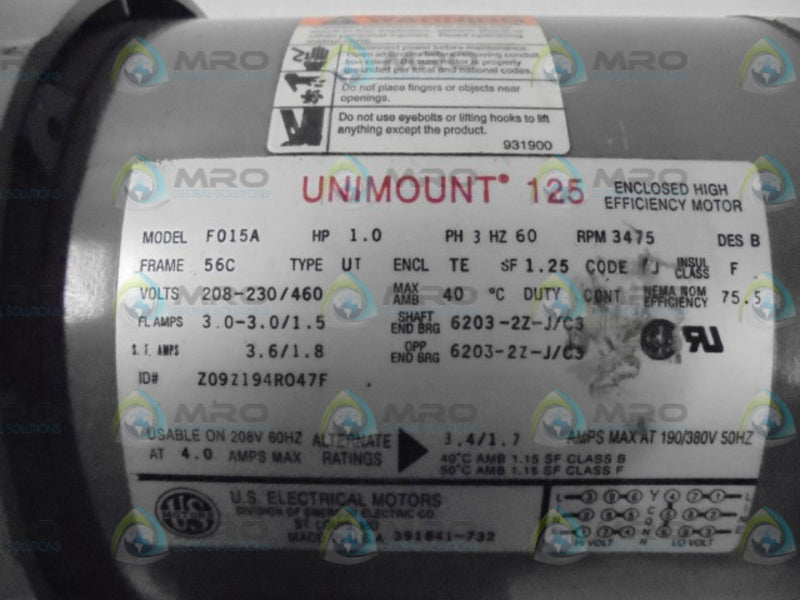 US MOTORS F015A UNIMOUNT 125  UNMP