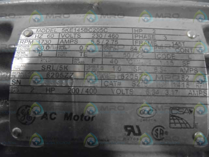 GENERAL ELECTRIC 5KE145BC205C  NSNP