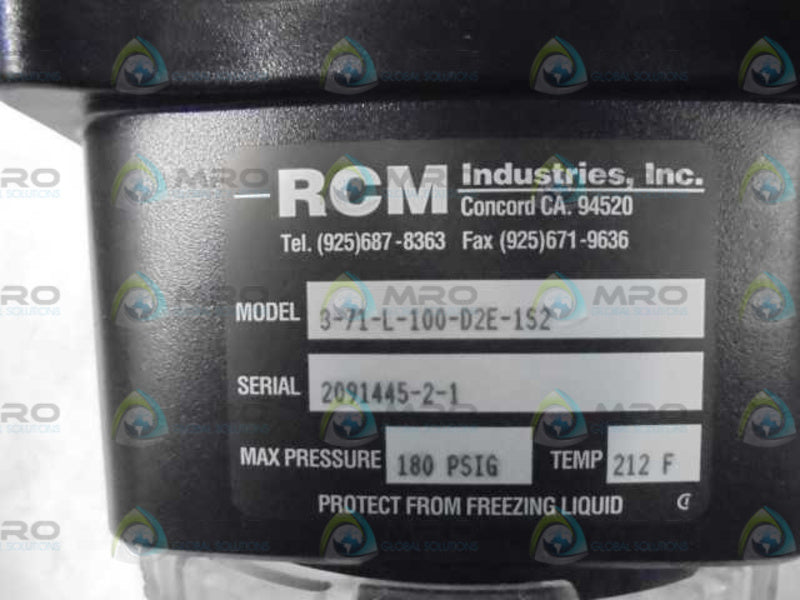 RCM 3-71-L-100-D2E-1S2 3" FLOW METER  NSMP