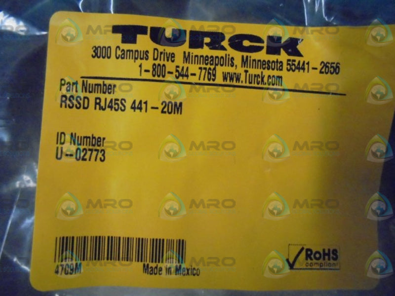 TURCK RSSD RJ45S441-20M ETHERNET CABLE * FACTORY SEALED *