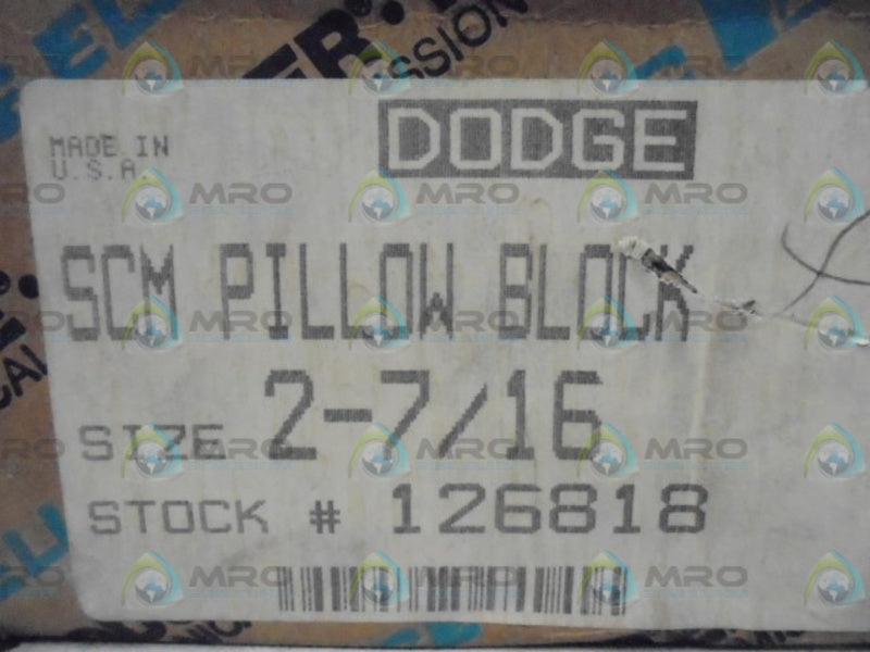 DODGE 126818 PILLOW BLOCK 2-7/16" * FACTORY SEALED *