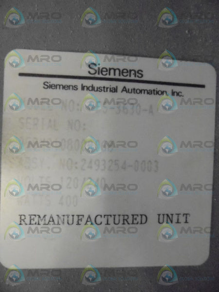 SIEMENS PFS-3630-A DATA EXCHANGE * REMANUFACTURED *