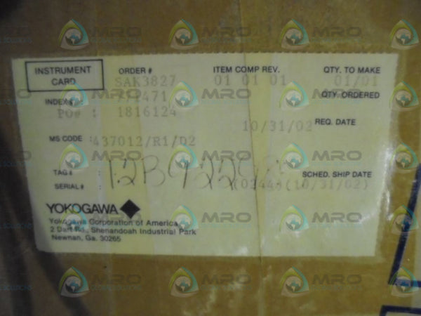 YOKOGAWA 437012/R1/D2 CHART RECORDER  NSMP