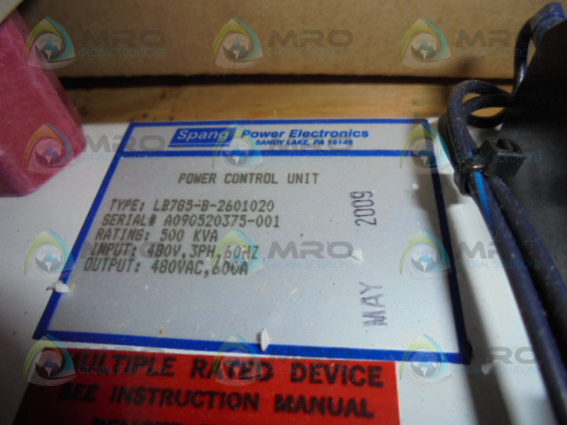 SPANG LB7G5-B-2601020 POWER CONTROL UNIT  NSMP