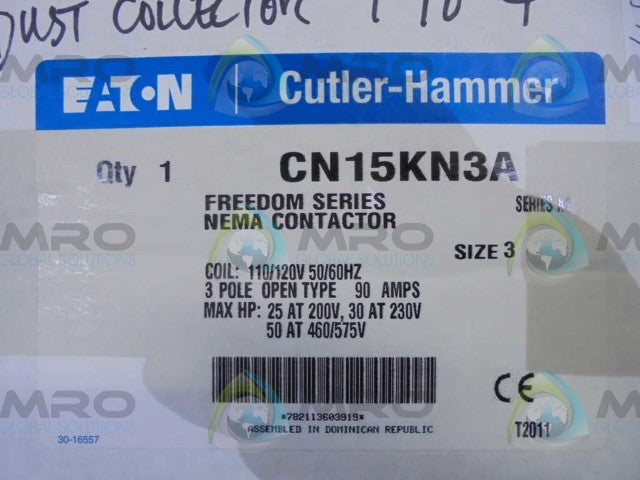 Cutler Hammer CN15KN3A Nema Contactor NSFP **GENUINE** Eaton