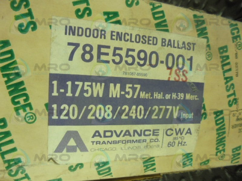 ADVANCE 78E5590-001 INDOOR ENCLOSED BALLAST * FACTORY SEALED *