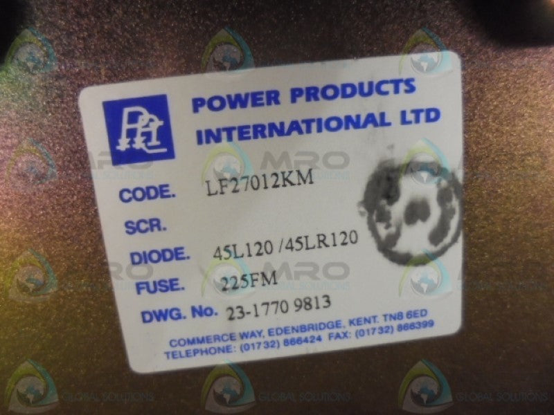 POWER PRODUCTS INTERNATIONAL LF27012KM HEAT SINK ASSEMBLY  NSNP