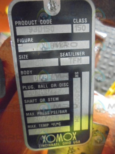 XOMOX 93D150 FLOW VALVE  NSNP