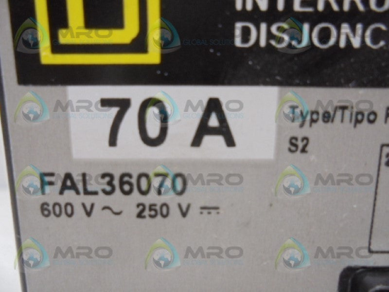 SQUARE D FAL36070 CIRCUIT BREAKER 70A * NEW *