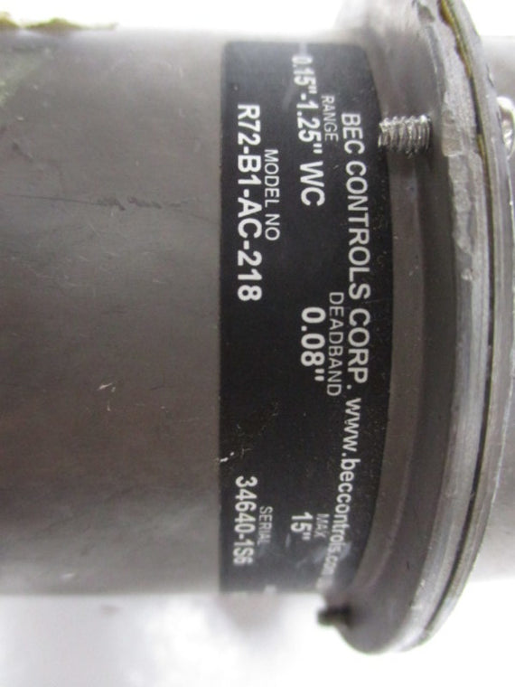 BEC CONTROLS R72-B1-AC-218 PRESSURE CONTROL SWITCH * NEW NO BOX *