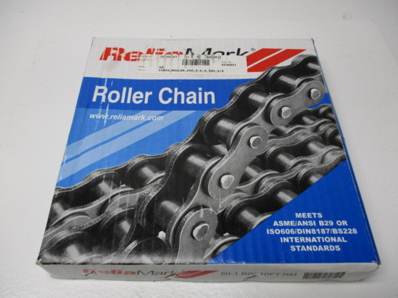 RELIAMARK 50-1 RIV ROLLER CHAIN 10FT * FACTORY SEALED *