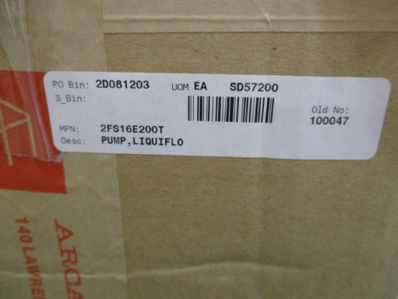 ARGADIA LIQUIFLO 2FS16E200T PUMP * NEW IN BOX *