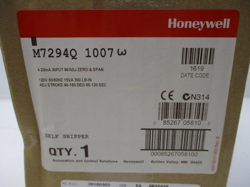 HONEYWELL M7294Q1007 MOTORIZED ACTUATOR * FACTORY SEALED *