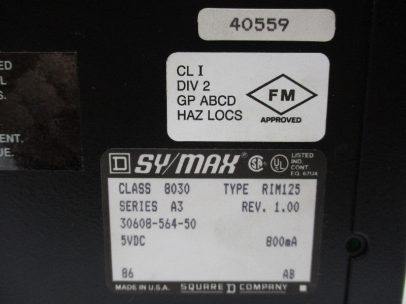 SQUARE D 8030RIM125 ANALOG INPUT MODULE SER.A3 5VDC REV. 1.00  UNMP