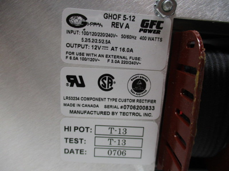 GFC POWER GHOF 5-12 POWER SUPPLY OUTPUT 12V  NSNP