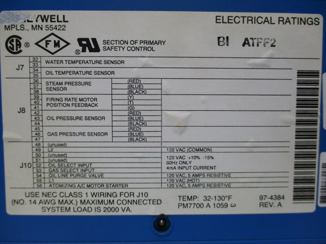 HONEYWELL PM7700A 1059  NSMP