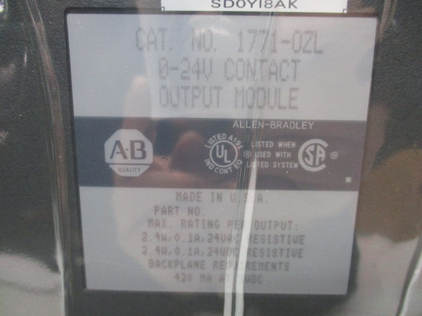 ALLEN BRADLEY 1771-OZL 0-24V 0.1A NSMP