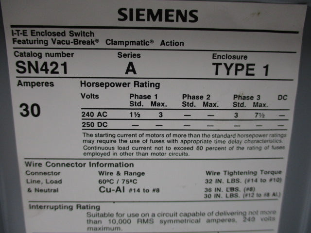 SIEMENS SN421  NSNP