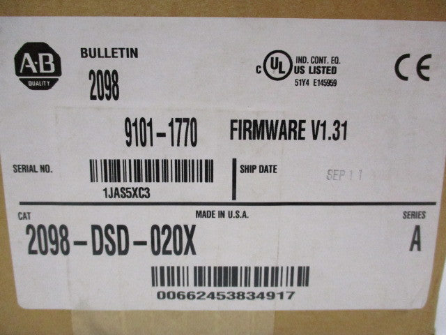 ALLEN BRADLEY 2098-DSD-020X SER. A F/W V1.21 NSMP