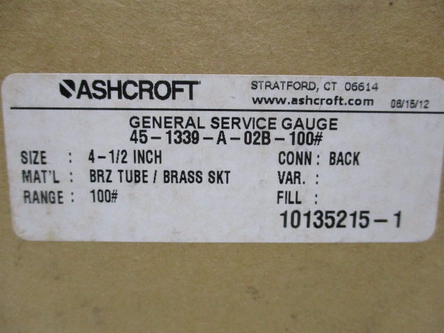 ASHCROFT 45-1339-A-02B-100# NSFS