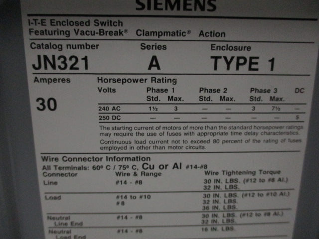 SIEMENS JN321 SER. A NSNP