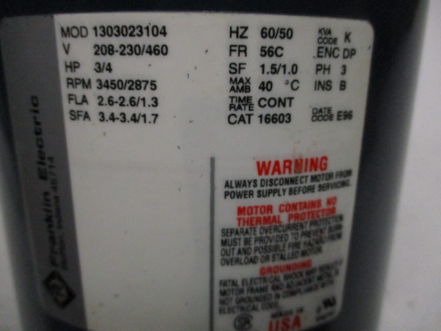 FRANKLIN ELECTRIC 16603 (1303023104) NSMP