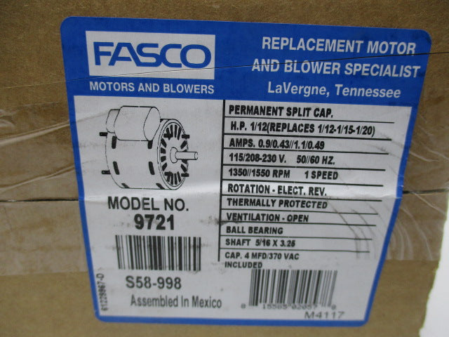 FASCO 9721 * FACTORY SEALED *
