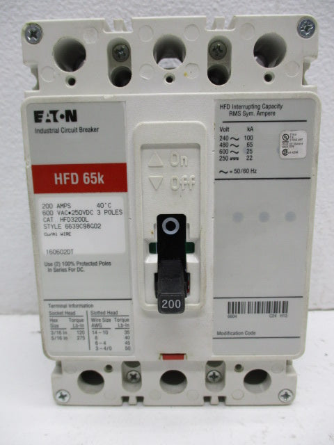 EATON HFD3200L 200A 600VAC NSMP