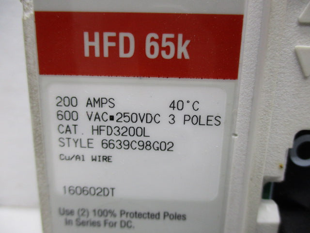 EATON HFD3200L 200A 600VAC NSMP