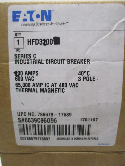 EATON HFD3200L 200A 600VAC NSMP
