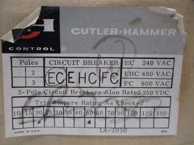 CUTLER HAMMER EC2050 NSMP