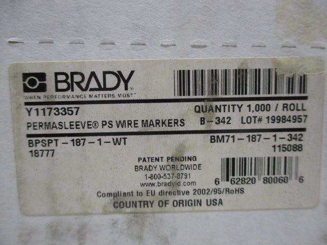 BRADY BM71-187-1-342 NSMP