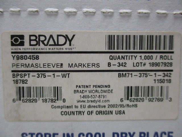 BRADY BM71-375-1-342 NSMP