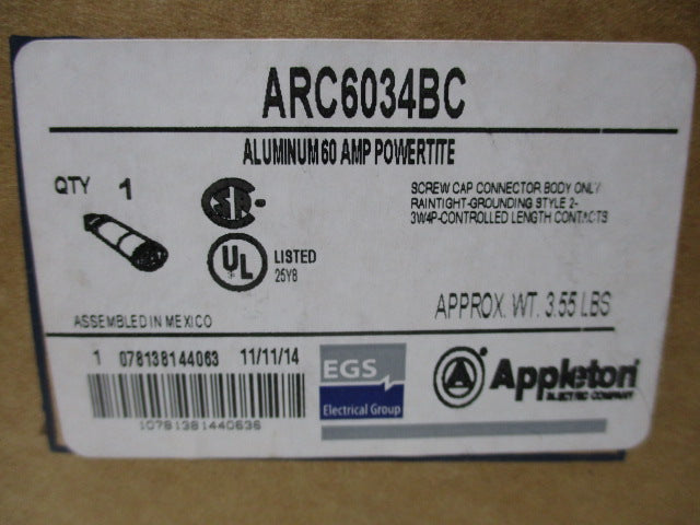 APPLETON ARC6034BC NSMP