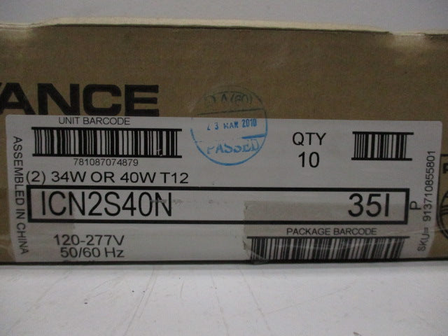 ADVANCE ICN2S40N (QTY 10) NSFS