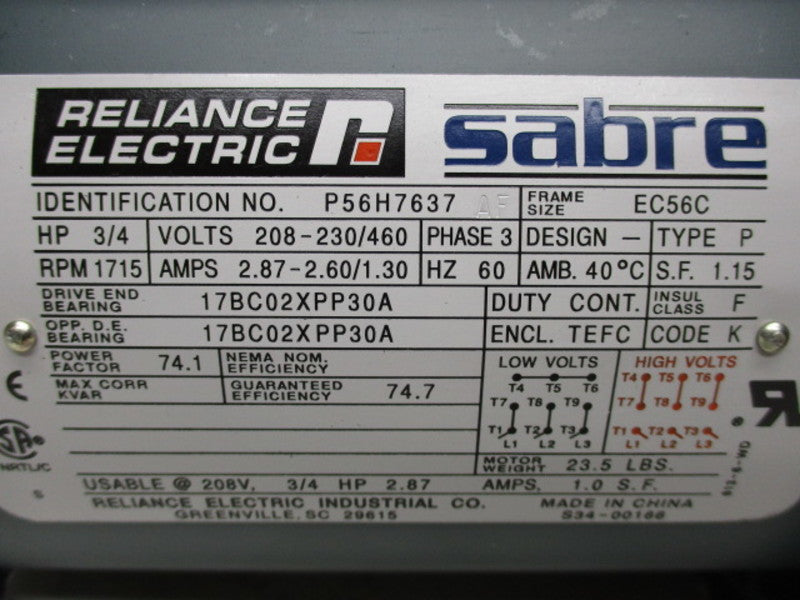 RELIANCE ELECTRIC P56H7637 NSMP