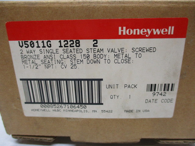 HONEYWELL V5011G1228 1-1/2" UNMP