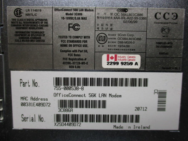 3COM 3C886A (755-000538-8) NSMP