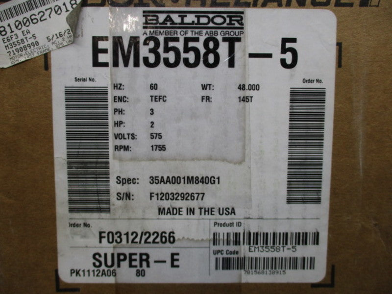 BALDOR EM3558T-5 NSMP