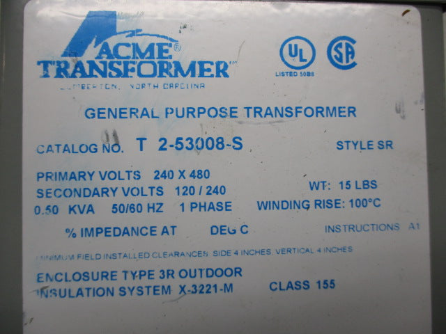 ACME T-2-53008-S STYLE SR UNMP