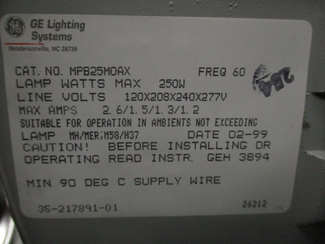 GENERAL ELECTRIC MPB25MOAX NSNP