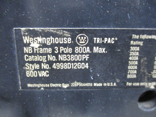 WESTINGHOUSE NB3800PF 4998D12G04 NSNP