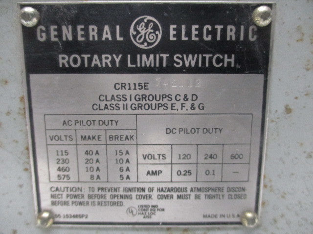 GENERAL ELECTRIC CR115E742112 NSNP