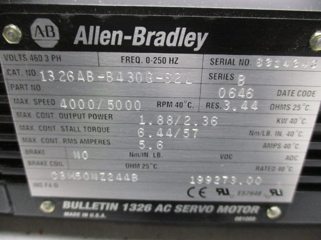 ALLEN BRADLEY 1326AB-B430G-S2L SER. B NSMP