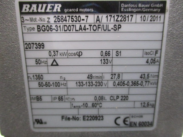 BAUER BG06-31/D07LA4-TOF/UL-SP NSNP