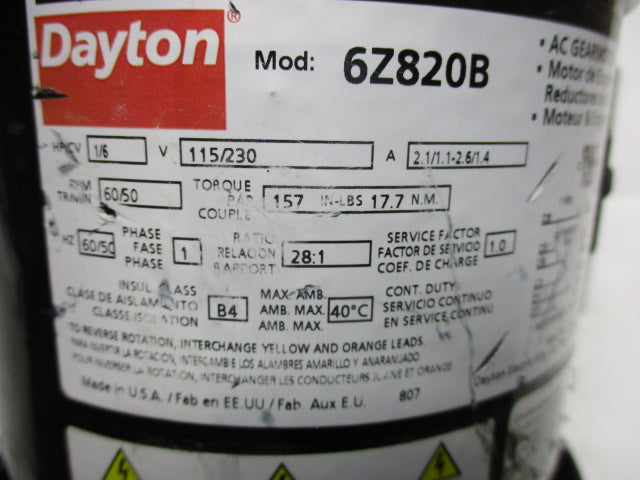 DAYTON 6Z820B USMP