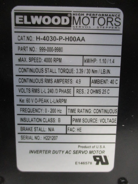 ELWOOD H-4030-P-H00AA (999-000-9980) NSMP