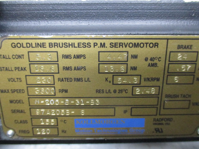 KOLLMORGEN M-205-B-31-B3 NSNP